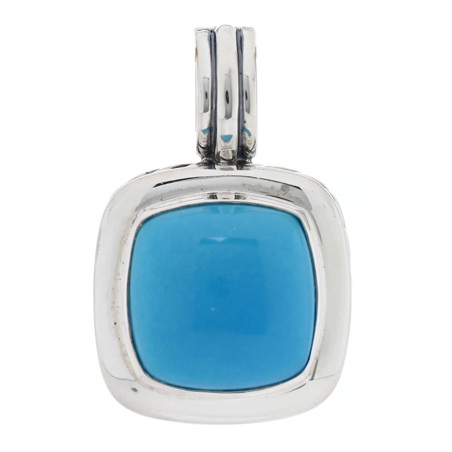 Sterling Silver Turquoise 14mm Albion Enhancer Pendant