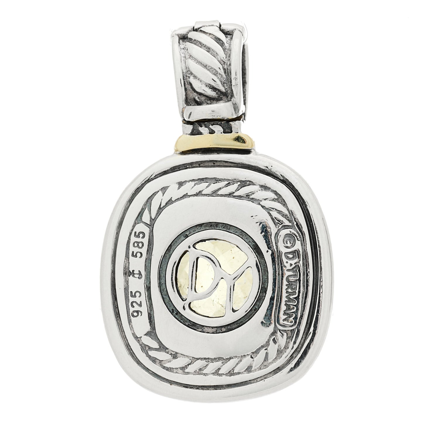 Sterling Silver 14K Yellow Gold Prasiolite Albion Pendant
