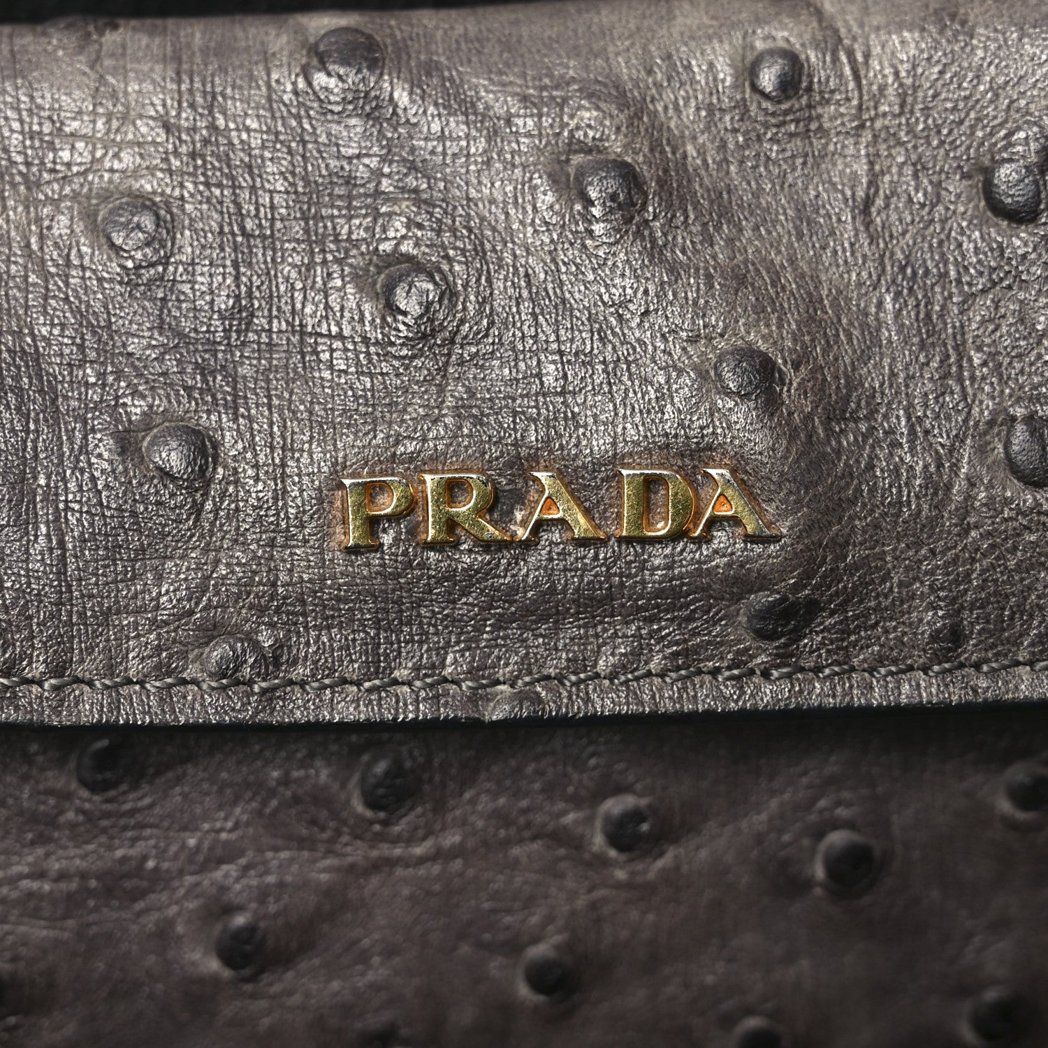 Prada Ostrich Double Bag Grey 6 of 9