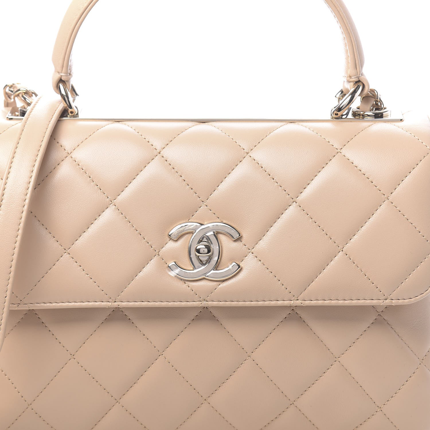 Chanel Lambskin Quilted Small Trendy CC Dual Handle Flap Bag Beige 12 of 13