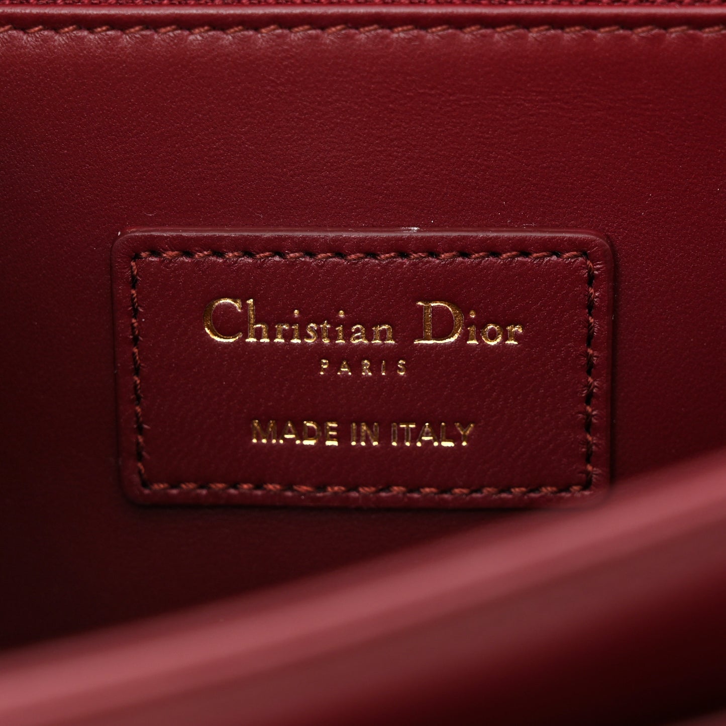 Lambskin Cannage My Dior Top Handle Bag Burgundy