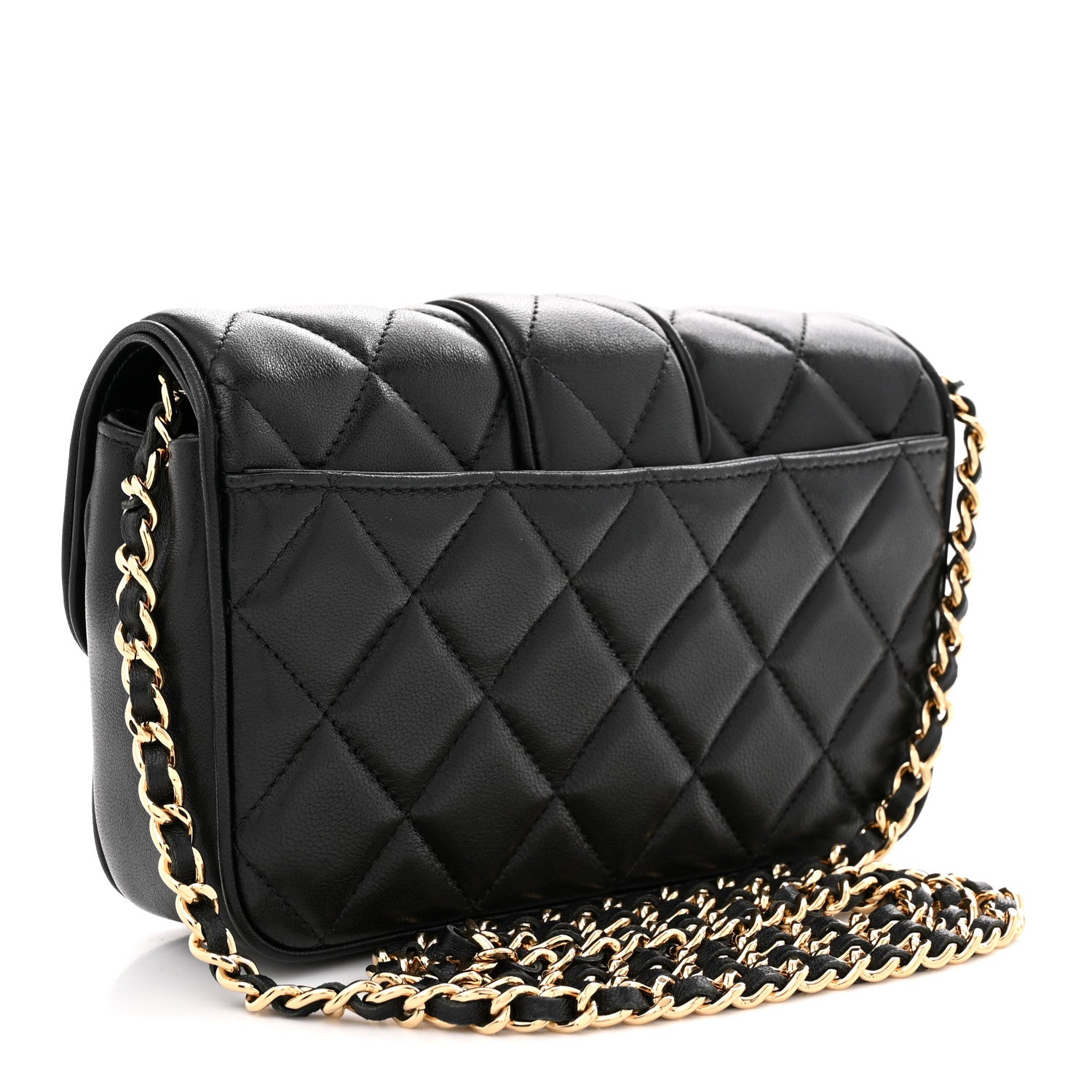 Chanel Lambskin Quilted Tab Mini Flap Black 3 of 11