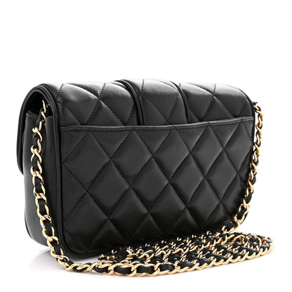 Chanel Lambskin Quilted Tab Mini Flap Black 3 of 11
