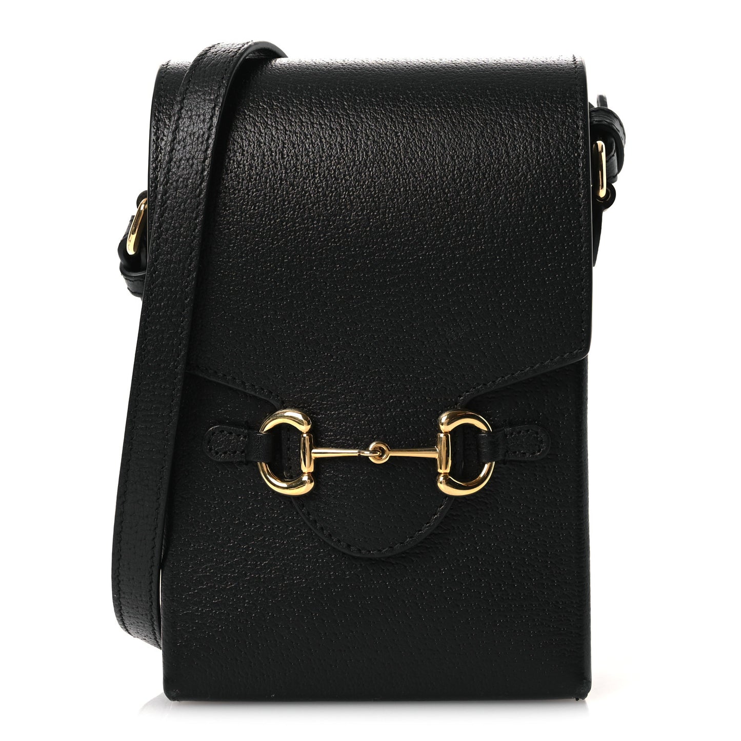 Dollar Calfskin Vertical Horsebit 1955 Crossbody Bag Black