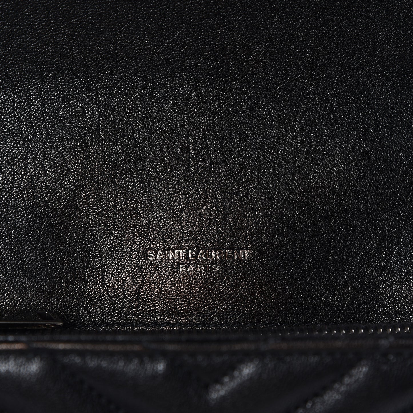 Sheepskin Matelasse Chevron Monogram Medium College Bag Black