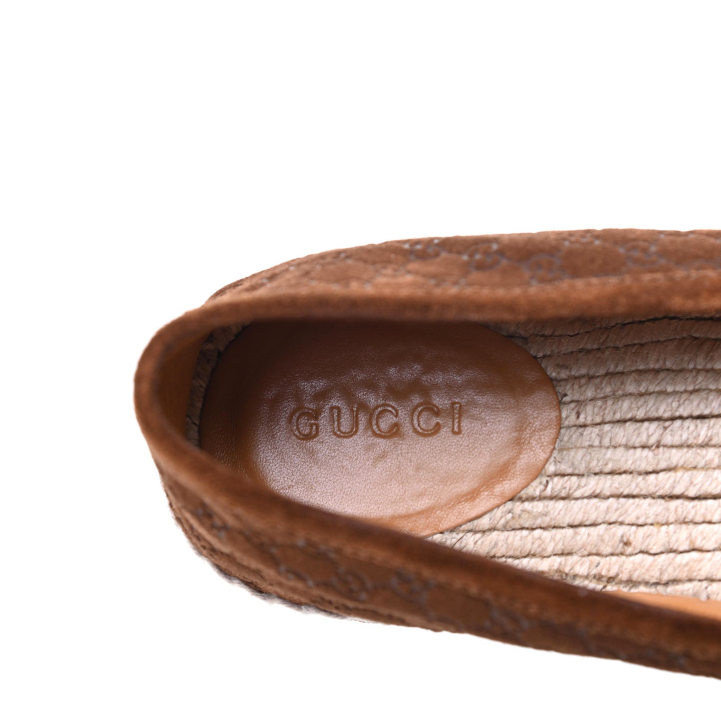 Suede Microguccissima Espadrilles 37.5 Nut Brown