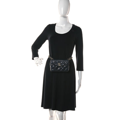 Chanel Lambskin Quilted Flap Waist Belt Bag 70 28 Navy 2 of 12