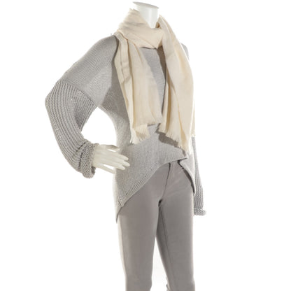 Gucci Wool GG Monogram Sten Fringe Scarf White 2 of 6