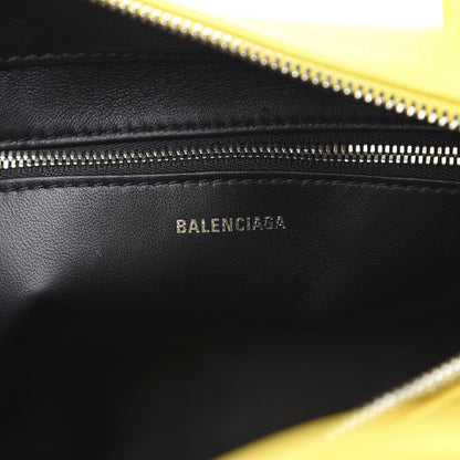 Balenciaga Shiny Day Calfskin Logo S Triangle Duffle Jaune Black 6 of 10