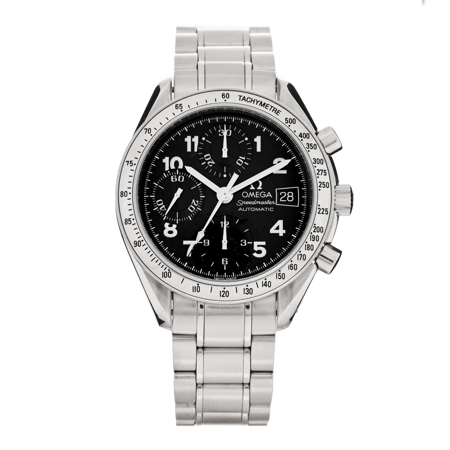 Stainless Steel 39mm Speedmaster Chronograph Automatic Watch Black 3513.52