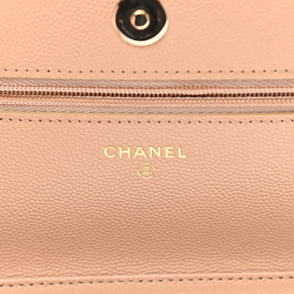 Chanel Caviar Quilted Wallet On Chain WOC Beige 6 of 12