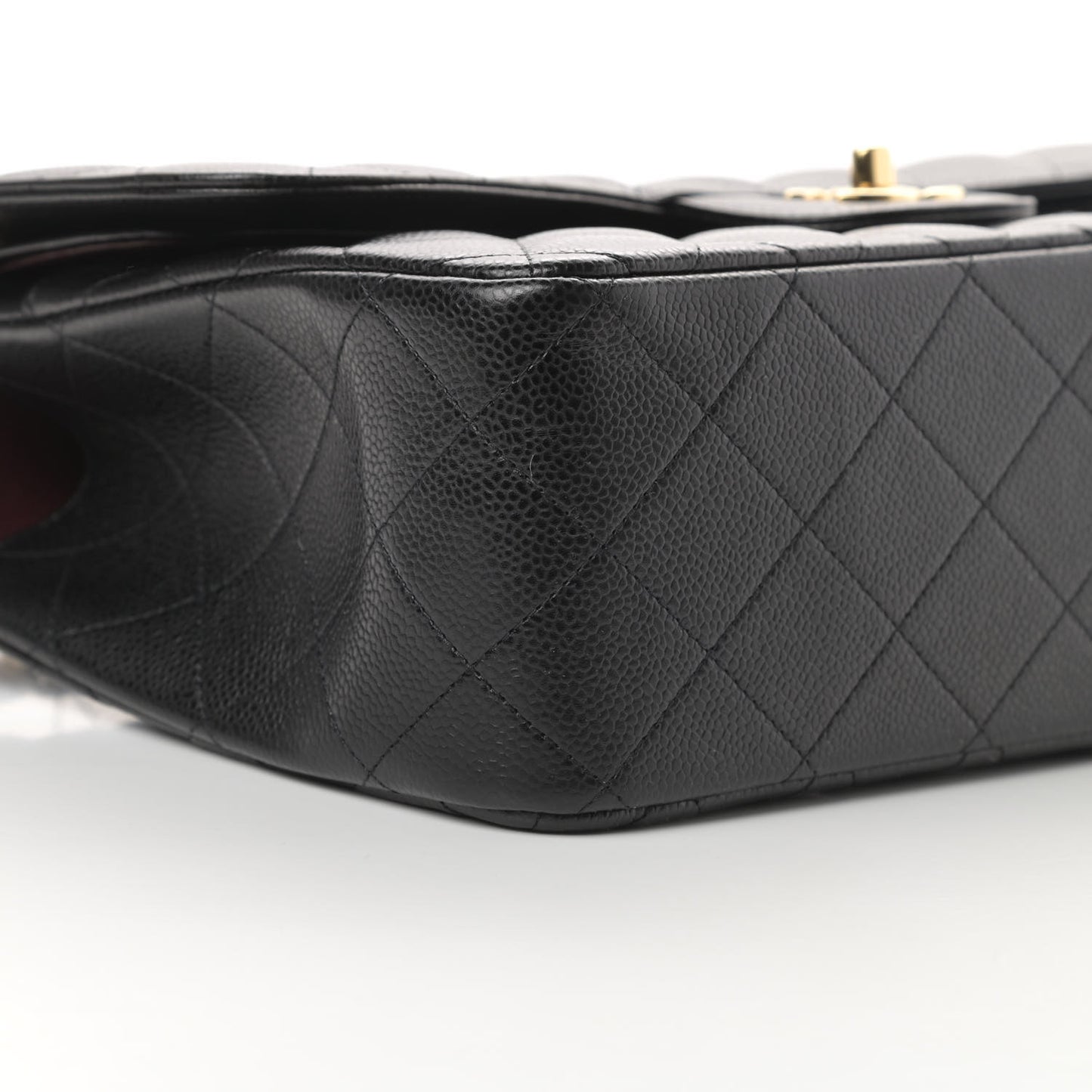 Caviar Quilted Jumbo Double Flap Black