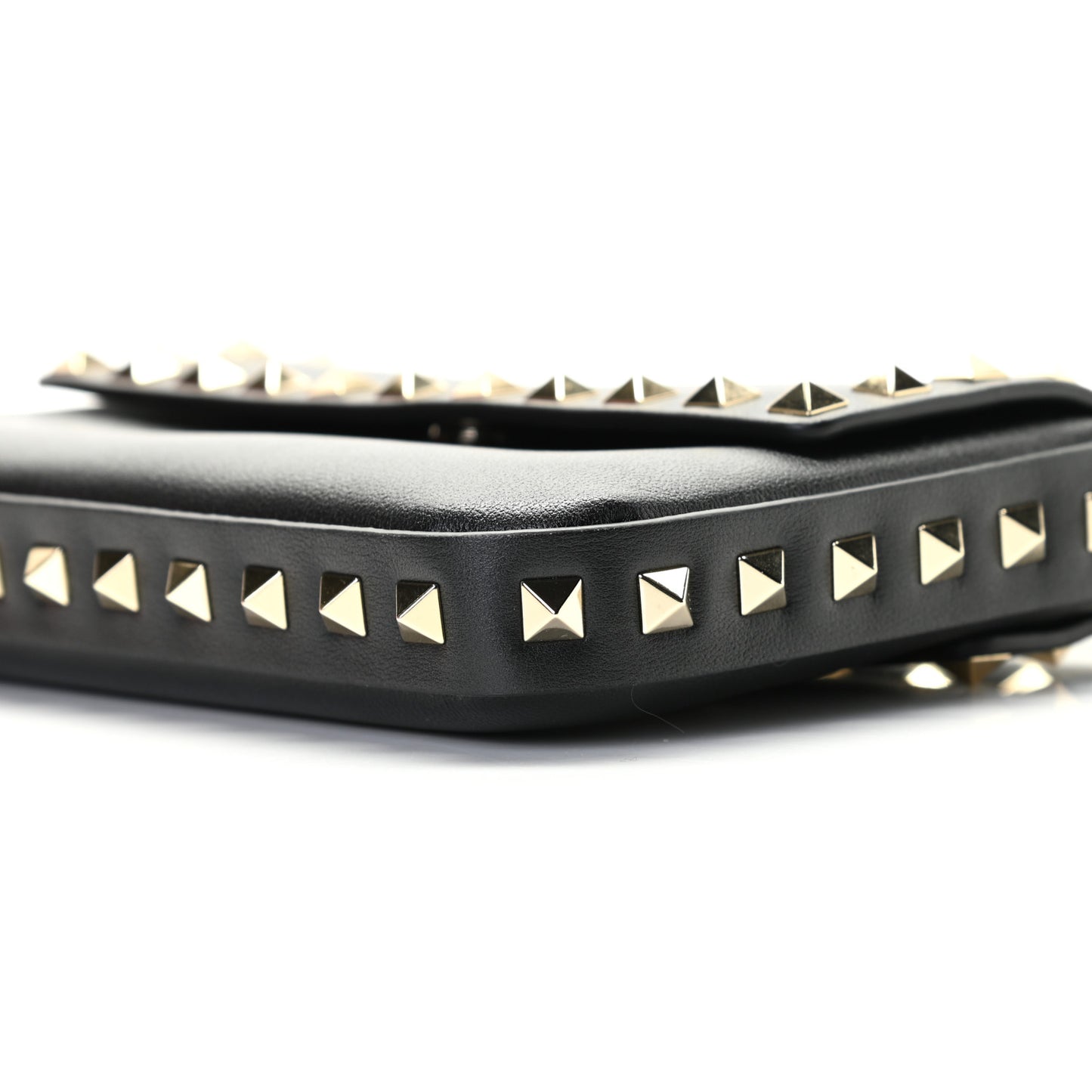Vitello Rockstud Crossbody Pouch Black