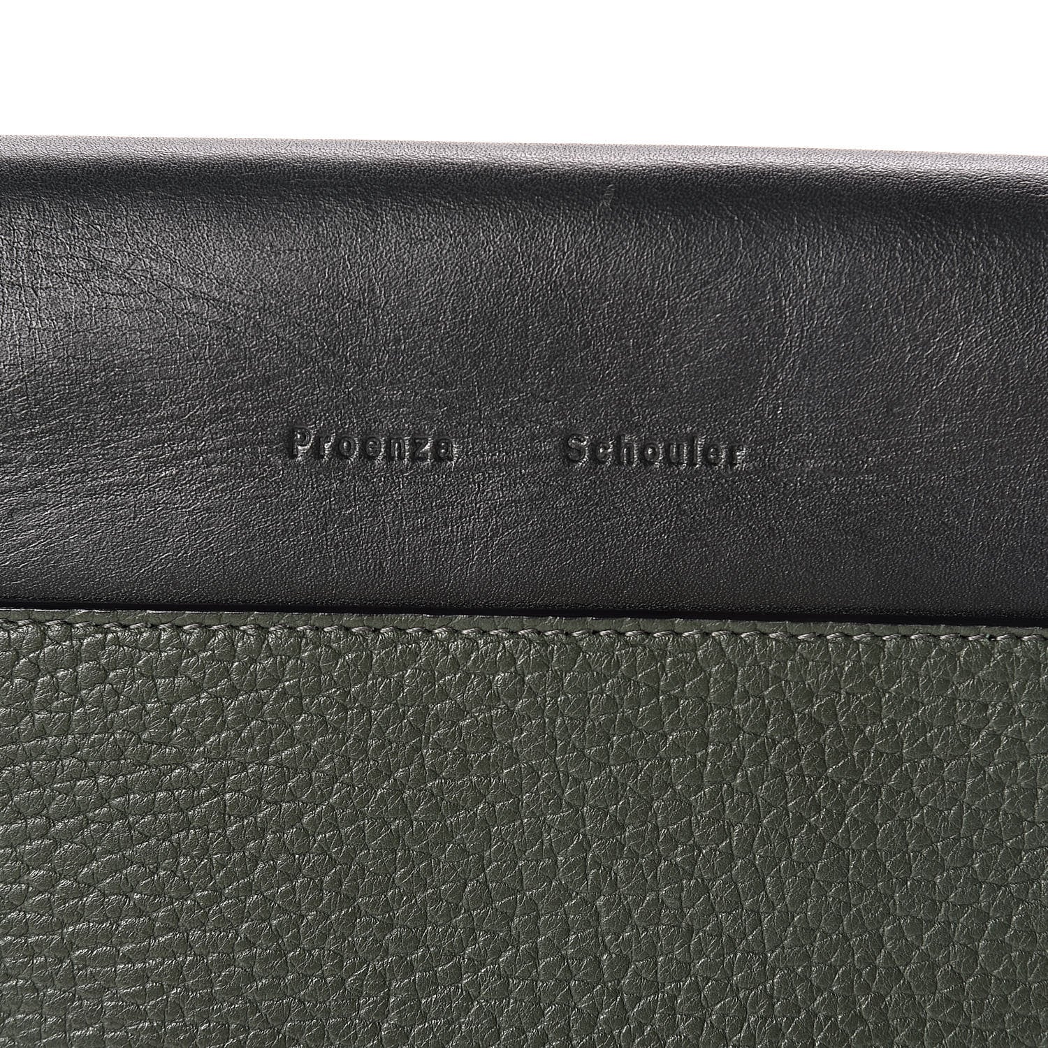 Proenza Schouler Ciclone Pebbled Calfskin Suede PS Elliot Clutch Dark Military 7 of 13