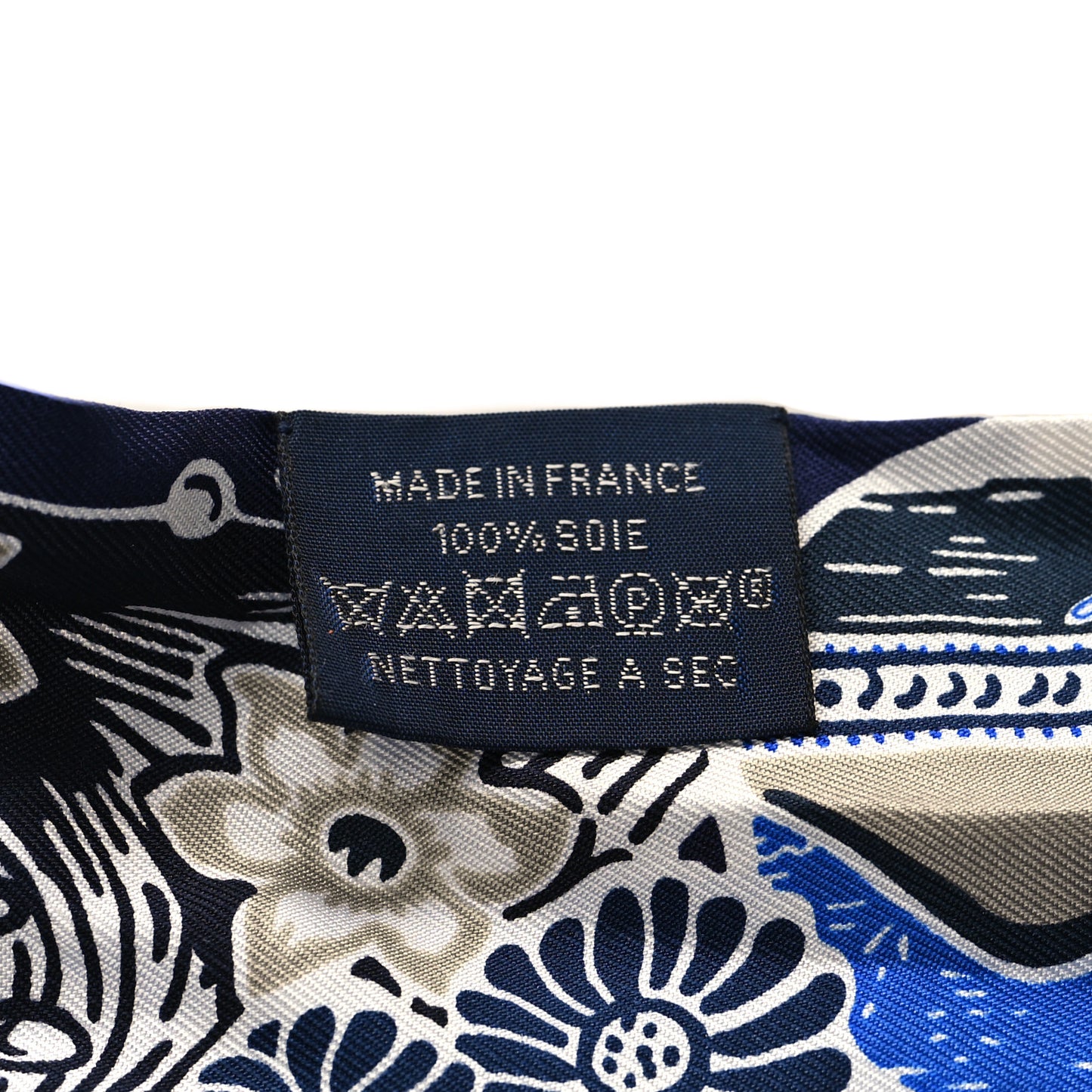 Silk Bingata Twilly Marine Tabac White