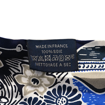 Hermes Silk Bingata Twilly Marine Tabac White 3 of 4