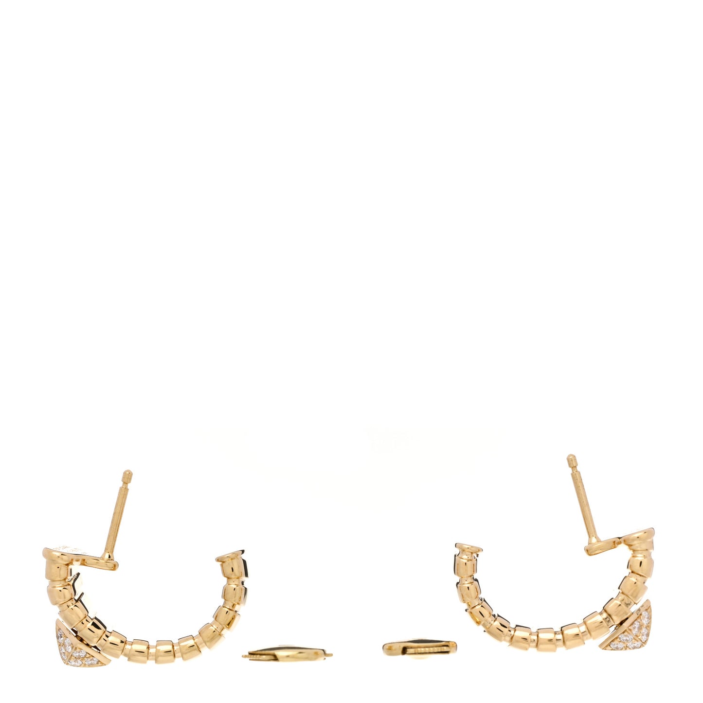 18K Yellow Gold Diamond Tubogas Earrings