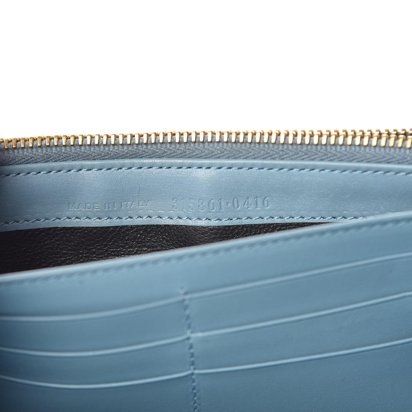 Calfskin Classic Large Marquage Flap Wallet Blue