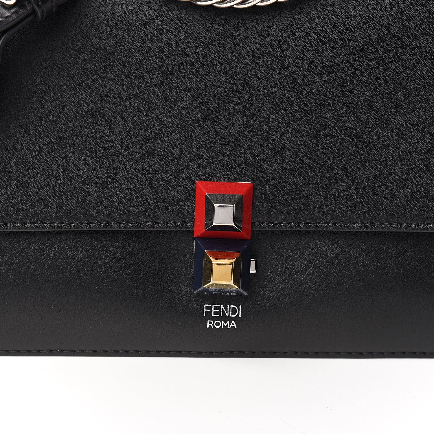 Fendi Vitello Liberty Studded Small Kan I Shoulder Bag Black Multicolor 9 of 9