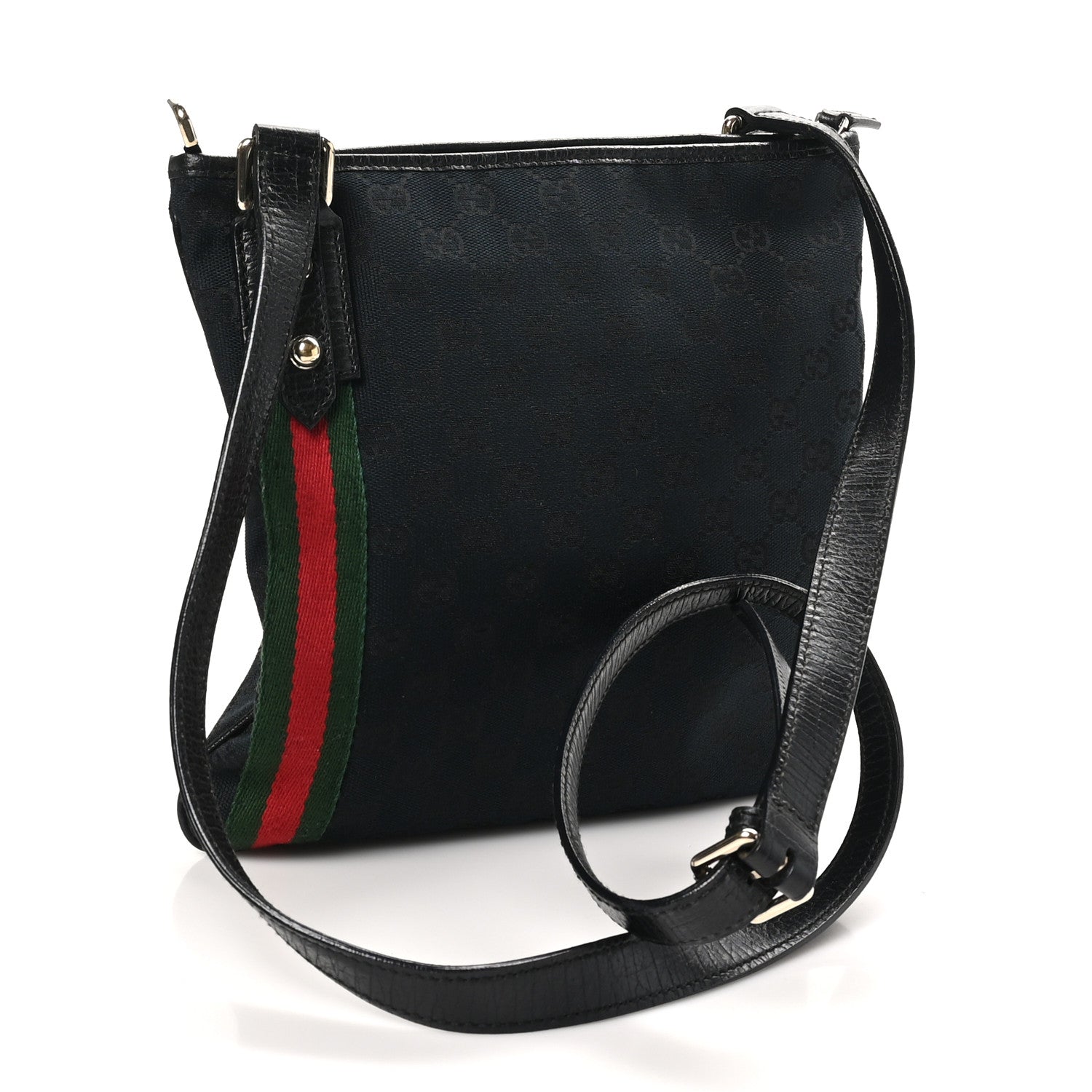Gucci Monogram Web Jolicoeur Charms Messenger Bag Black 3 of 10
