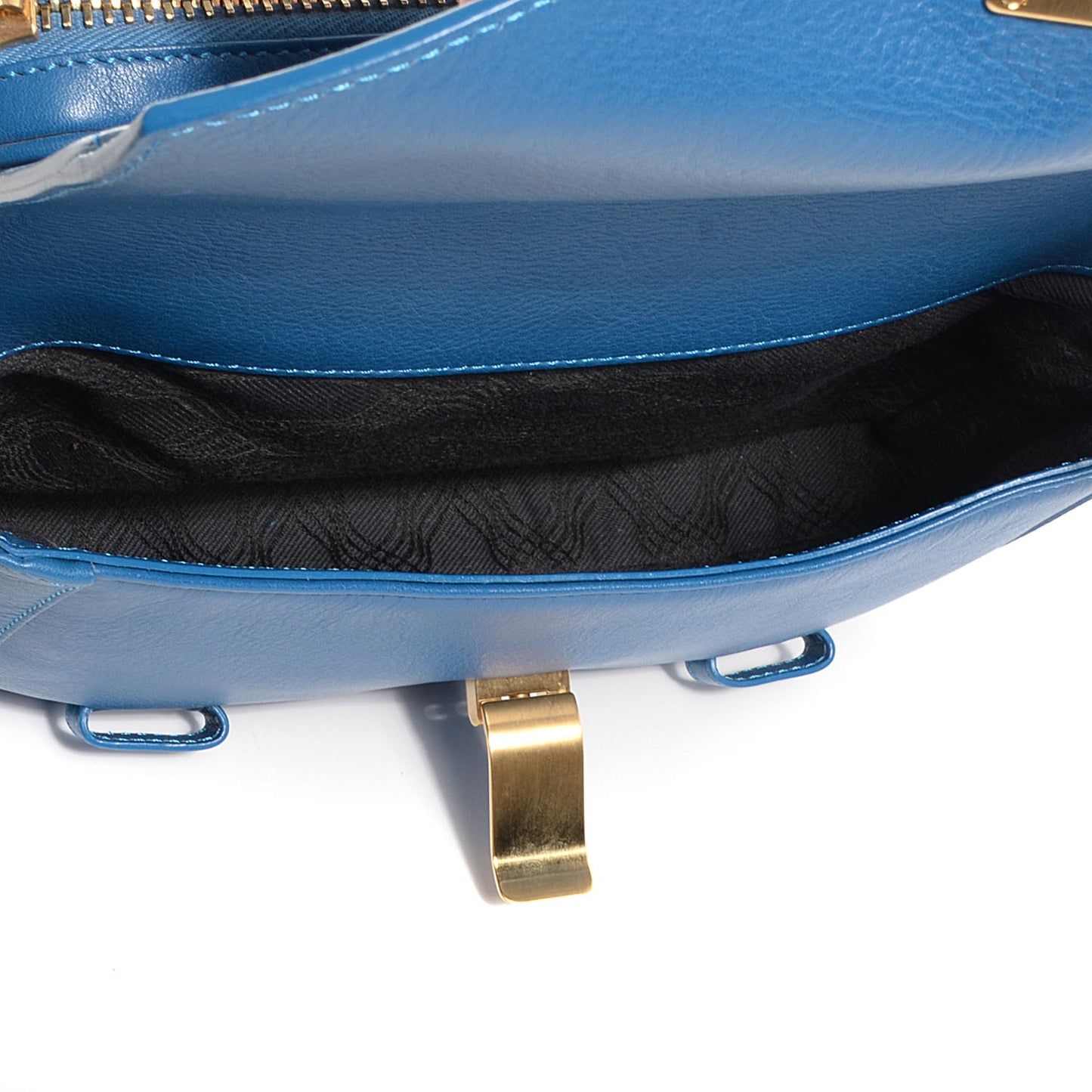 Calfskin Chain Strap Double Bag Peacock