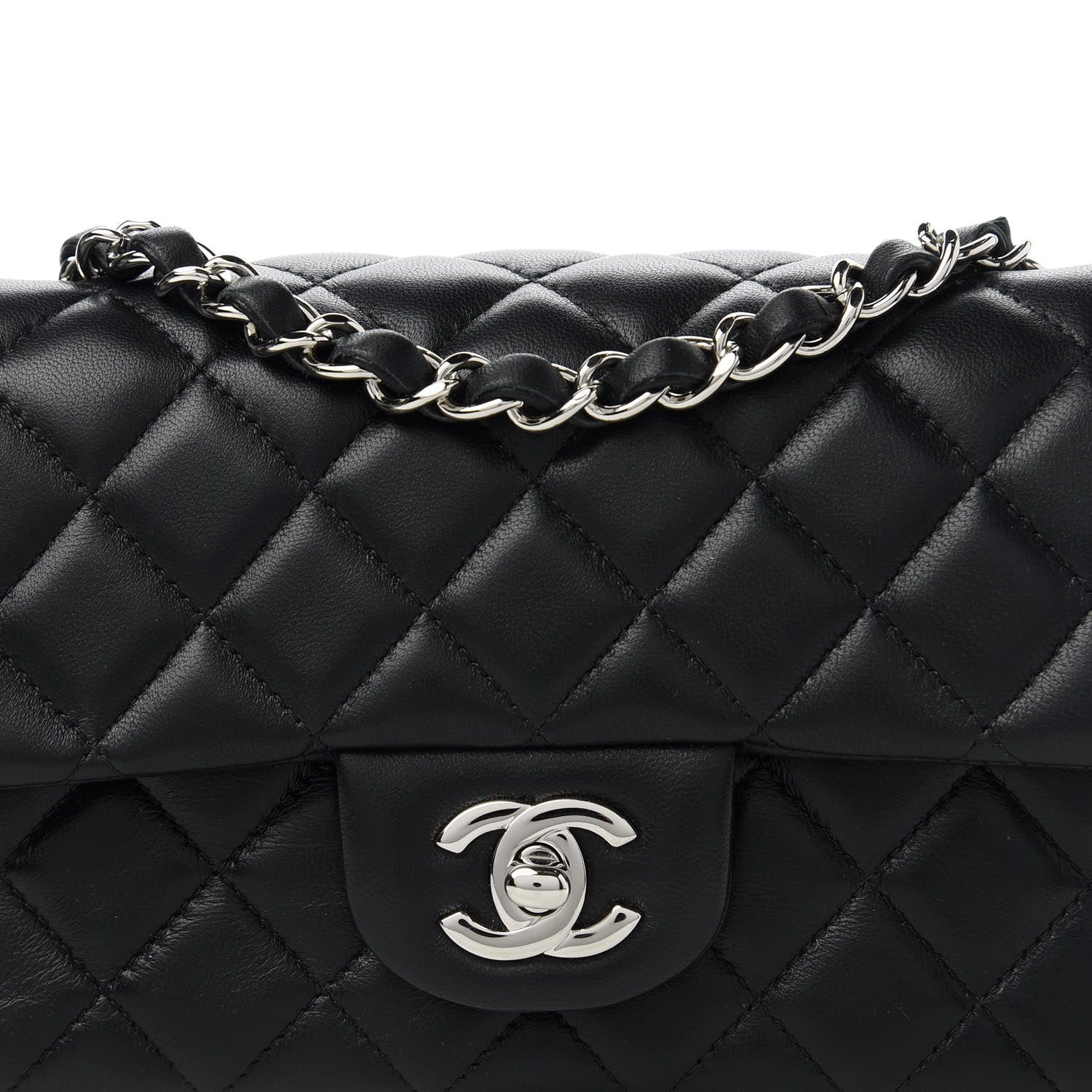 Chanel Lambskin Quilted Mini Rectangular Flap Black 10 of 10