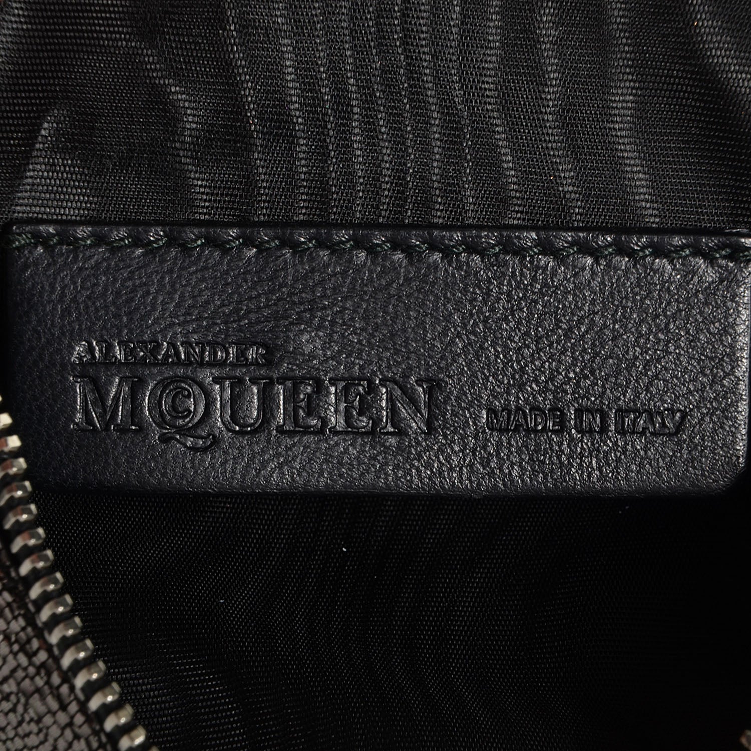 Alexander McQueen Textured Leather De Manta Cosmetic Case Silver 6 of 7
