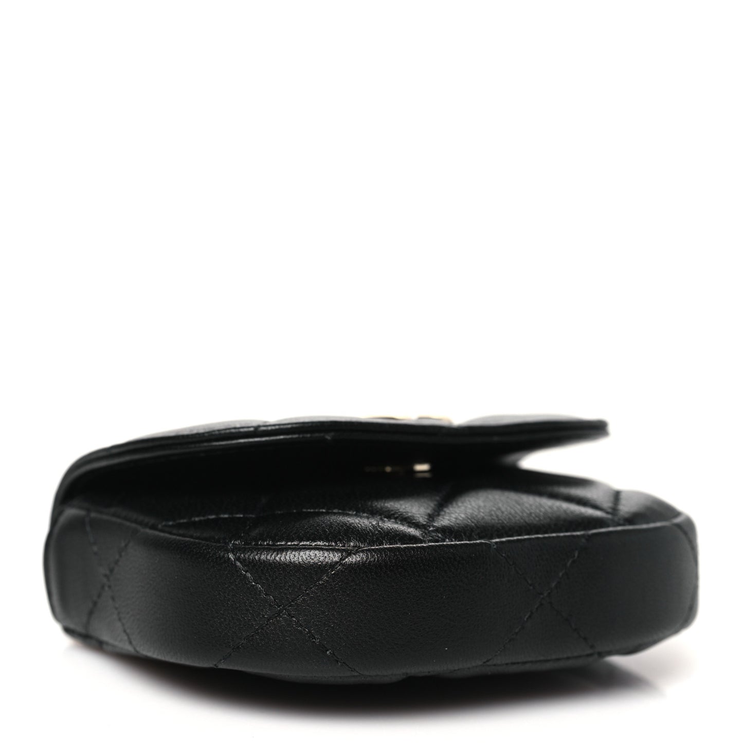 Lambskin Quilted Pearl Top Handle Clutch With Chain Black