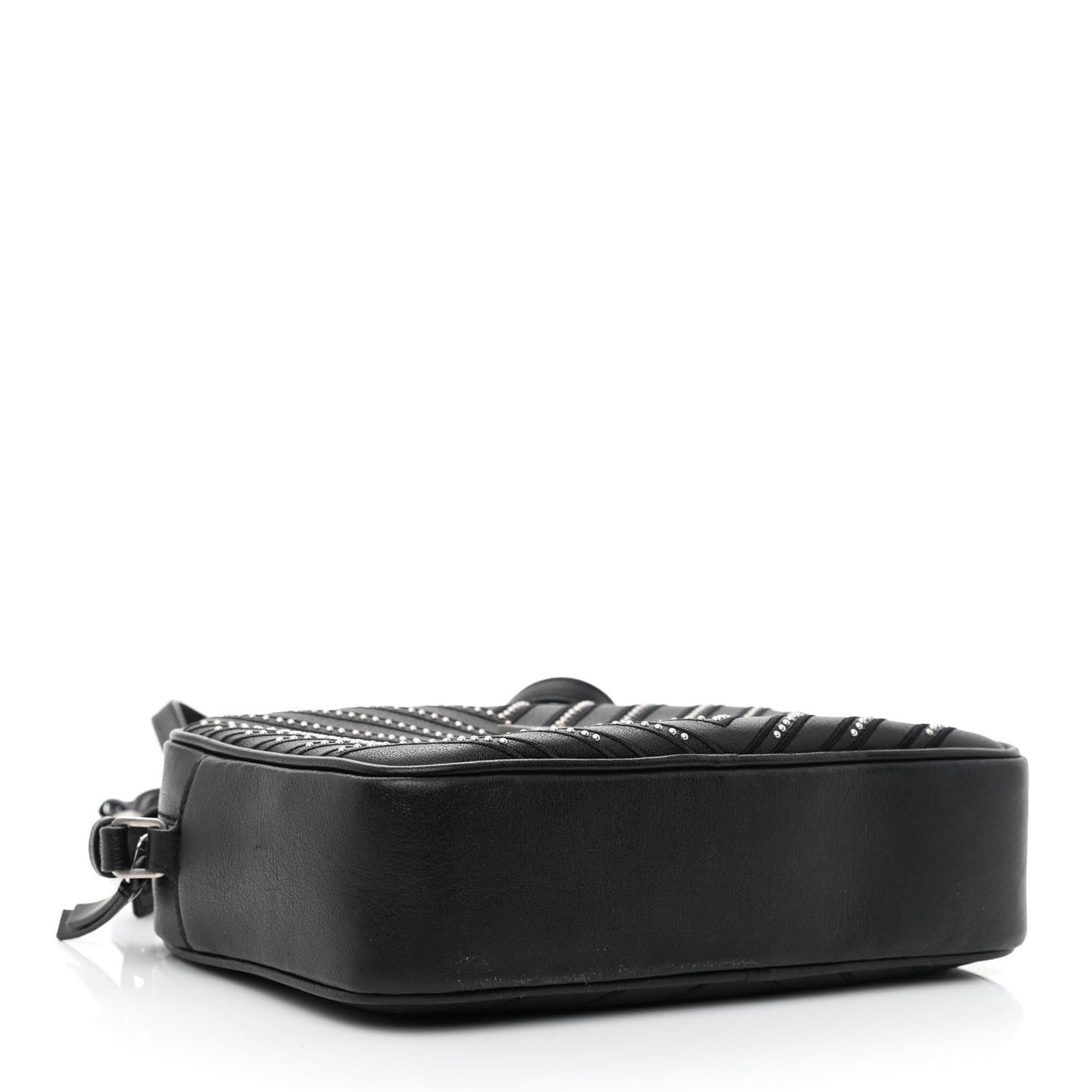 Calfskin Studded Matelasse Monogram Lou Camera Bag Black