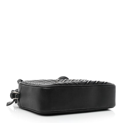 Saint Laurent Calfskin Studded Matelasse Monogram Lou Camera Bag Black 4 of 10
