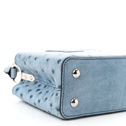 Louis Vuitton Ostrich Capucines Mini Blue Denim 8 of 10