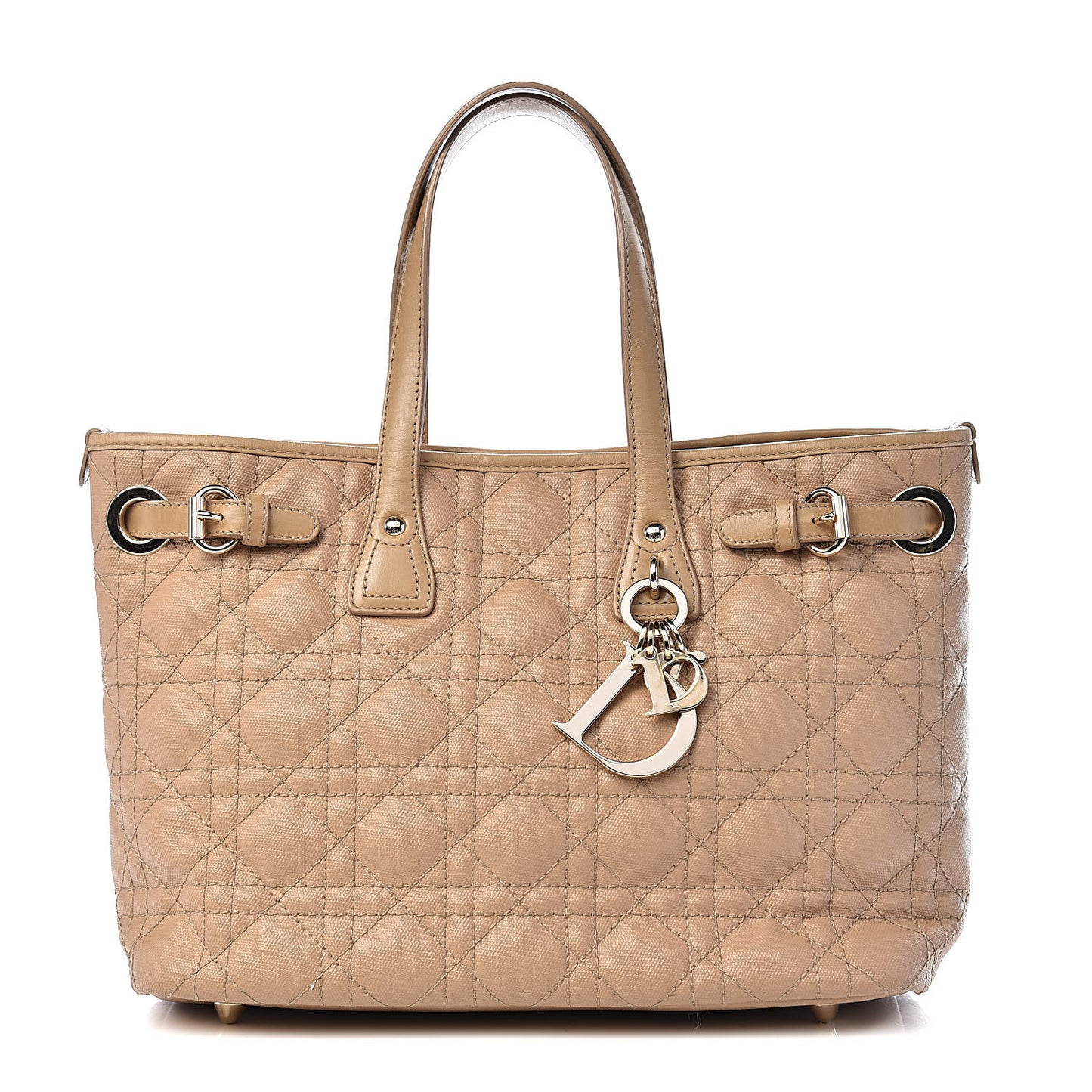 Coated Canvas Cannage Mini Panarea Tote Beige