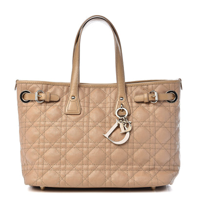 Christian Dior Coated Canvas Cannage Mini Panarea Tote Beige 1 of 11