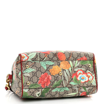 Gucci GG Supreme Monogram Tian Small Boston Beige Multicolor Red 4 of 10