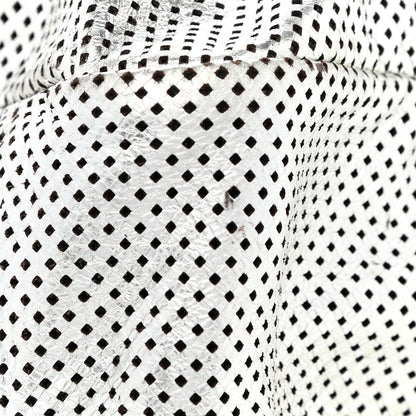 Chanel Metallic Glazed Calfskin Perforated Medium Rodeo Drive Tote Silver 10 of 10