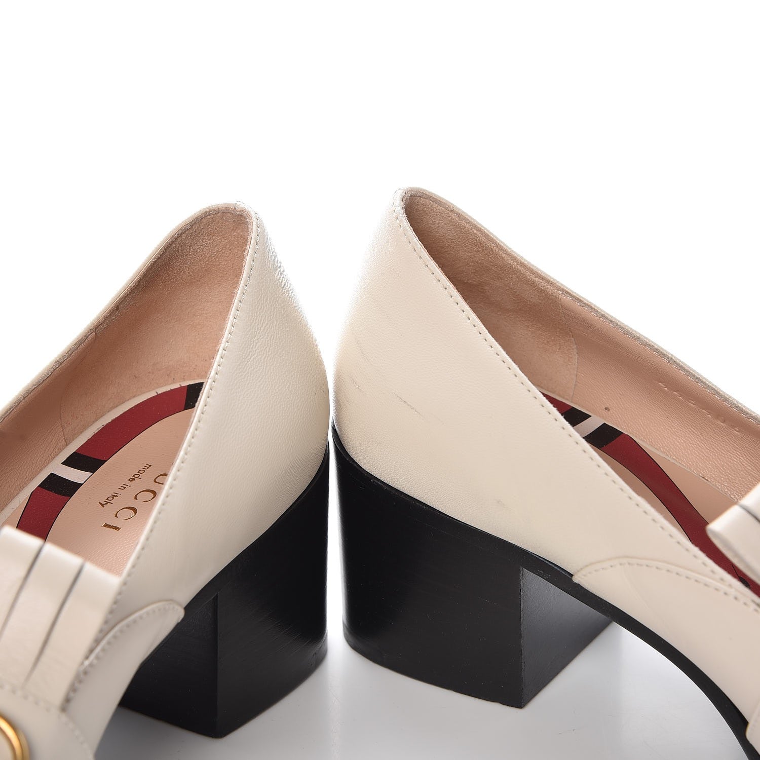 Gucci Malaga Kid Polly Kiltie Fringe 55mm Loafer Pumps 37.5 Mystic White 11 of 15