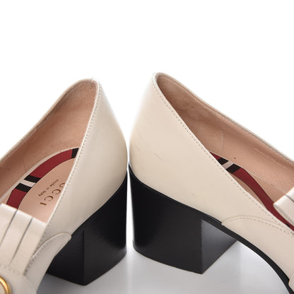 Gucci Malaga Kid Polly Kiltie Fringe 55mm Loafer Pumps 37.5 Mystic White 11 of 15