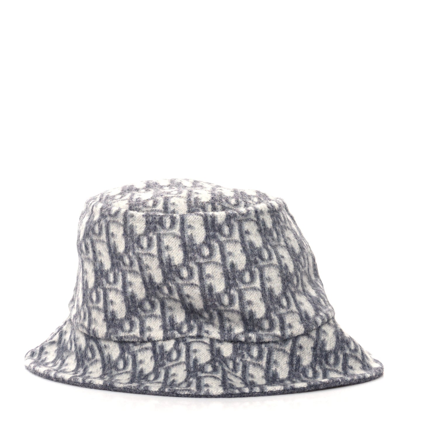 Wool Oblique Jacquard Bucket Hat Grey
