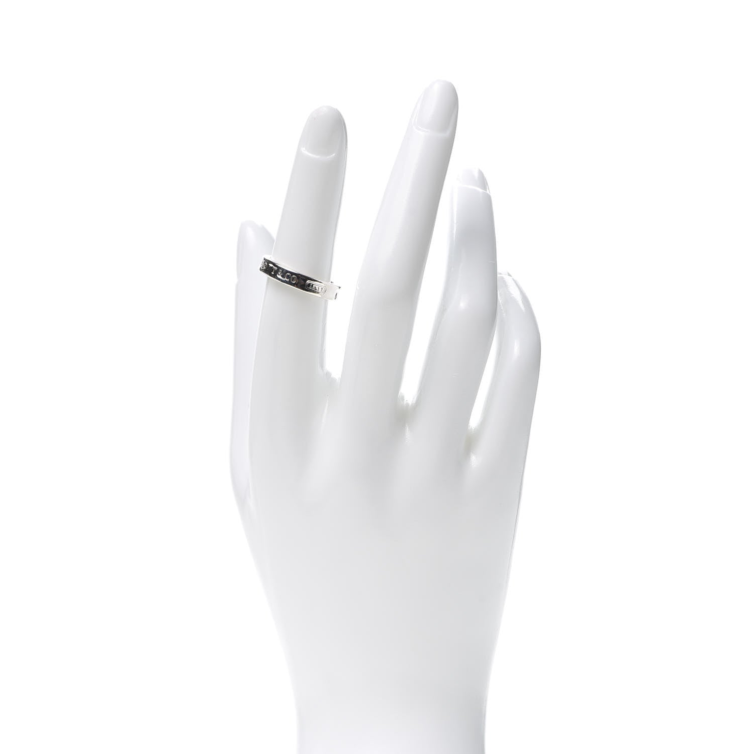 Tiffany Sterling Silver Narrow 1837 Band Ring 51 5.75 2 of 5