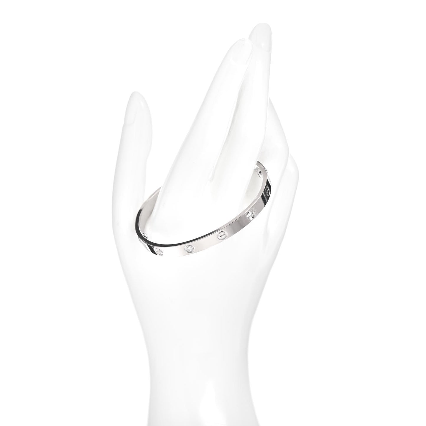 18K White Gold 4 Diamond LOVE Bracelet 18