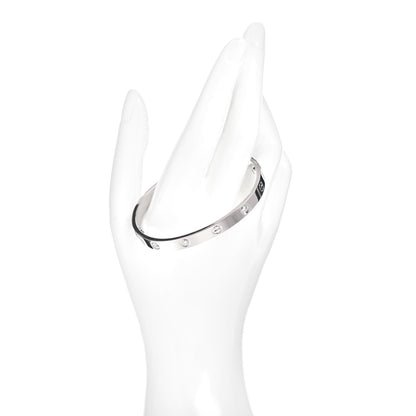 Cartier 18K White Gold 4 Diamond LOVE Bracelet 18 2 of 6