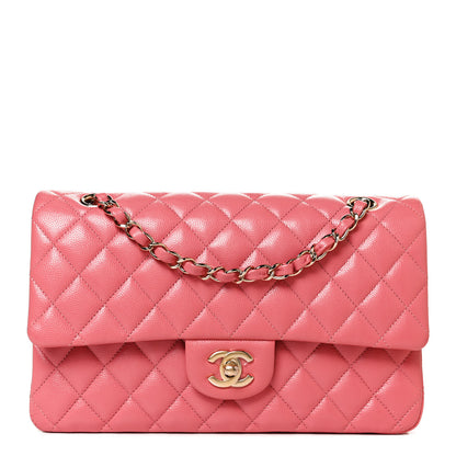 Chanel Metallic Caviar Quilted Medium Double Flap Pink 1 of 10