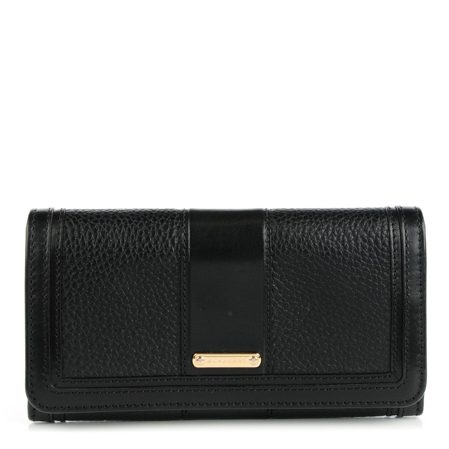 Grainy Calfskin Continental Wallet Black
