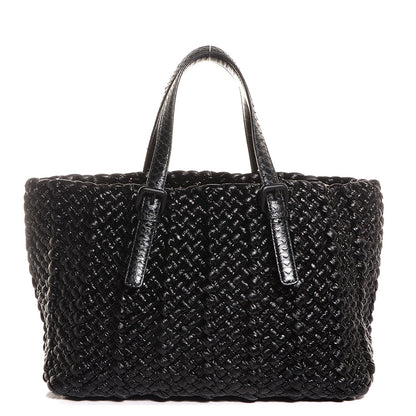 Bottega Veneta Vernice Lambskin Python Tote Nero Black 1 of 7