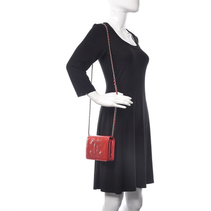 Chanel Patent Strass Wallet On Chain WOC Red 2 of 15