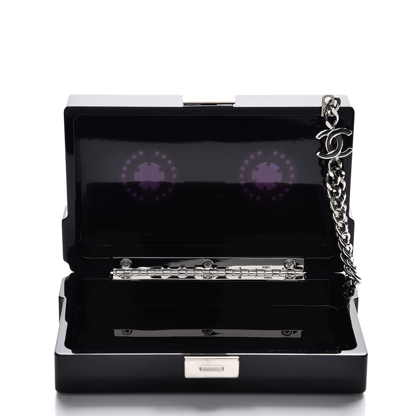 Lucite Cassette Clutch Black