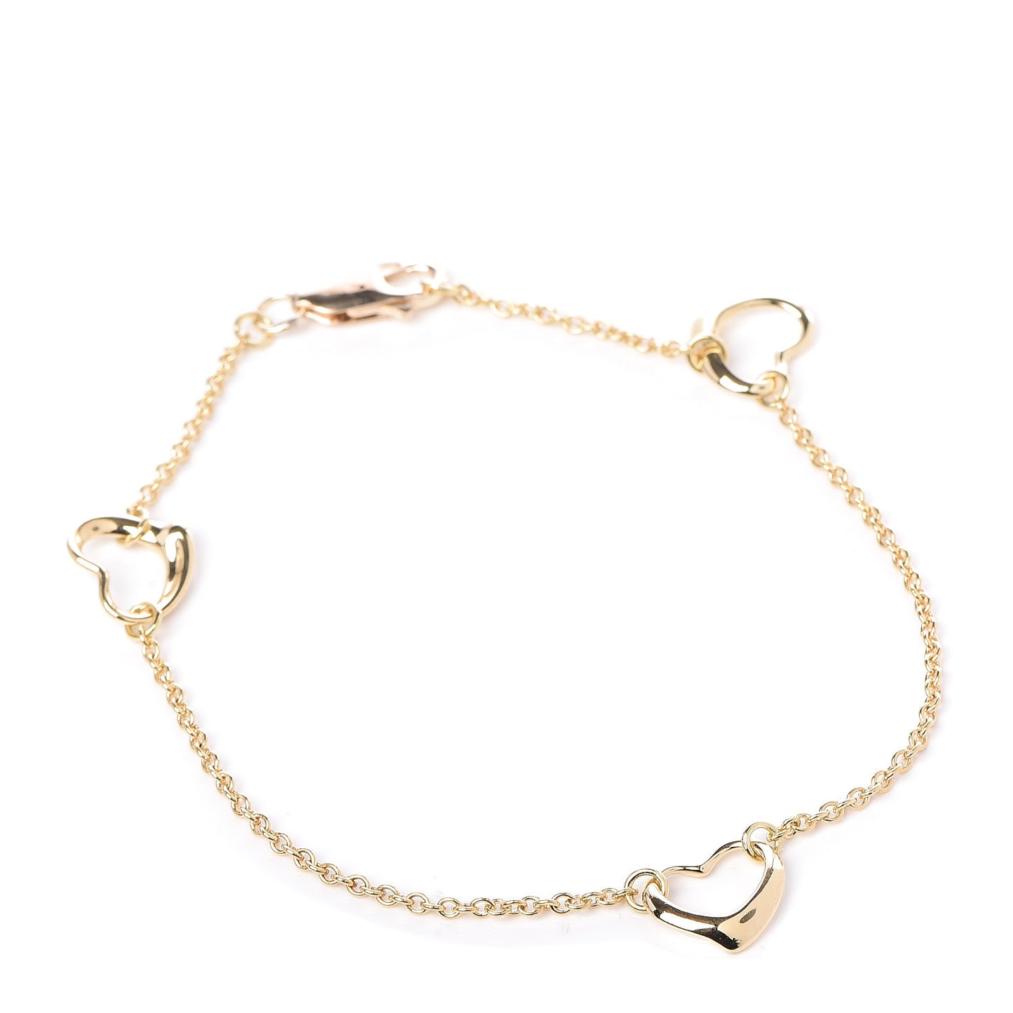 18K Yellow Gold Elsa Peretti 3 Open Heart Bracelet