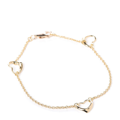 Tiffany 18K Yellow Gold Elsa Peretti 3 Open Heart Bracelet 1 of 4