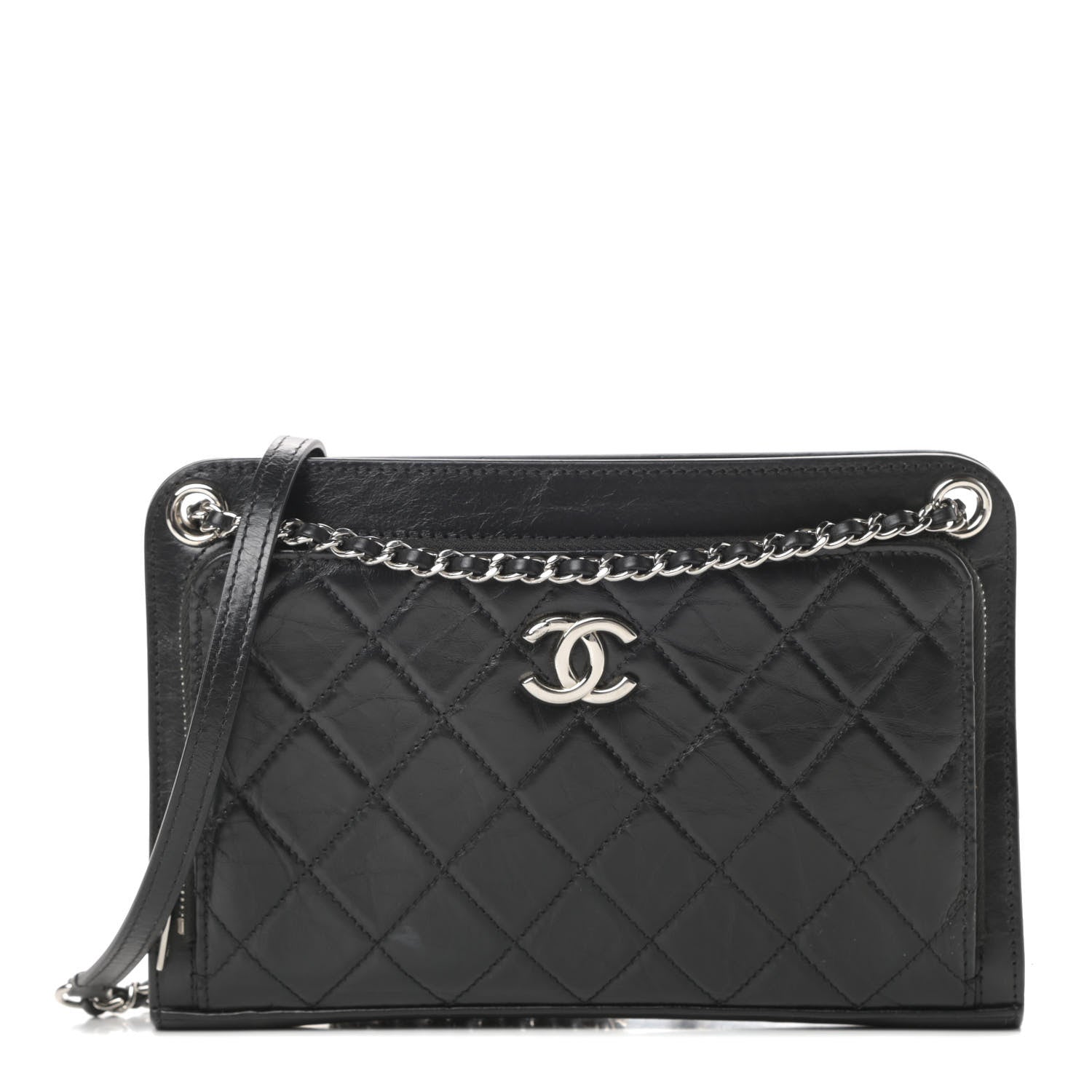 Chanel Aged Calfskin Quilted Shoulder Bag Black 1 of 13