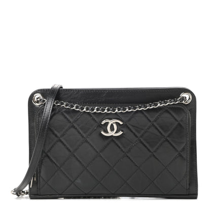 Chanel Aged Calfskin Quilted Shoulder Bag Black 1 of 13